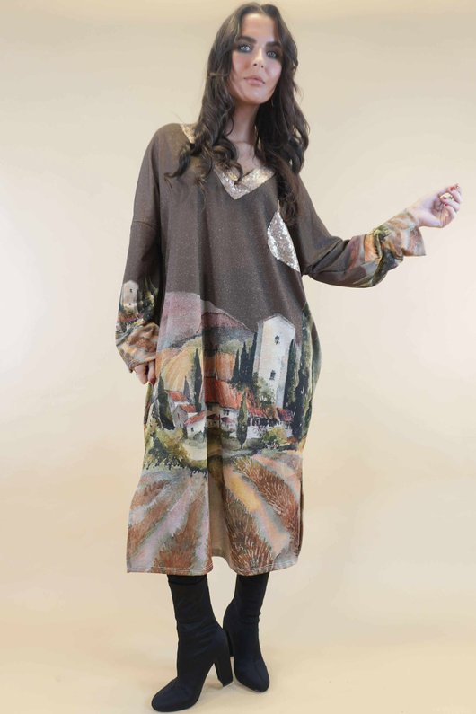  Ezra T Shirt Midi Dress Tuscan Bronze ' /11=